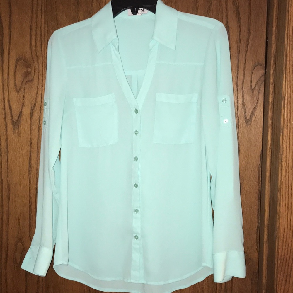 Women’s mint Long sleeve blouse